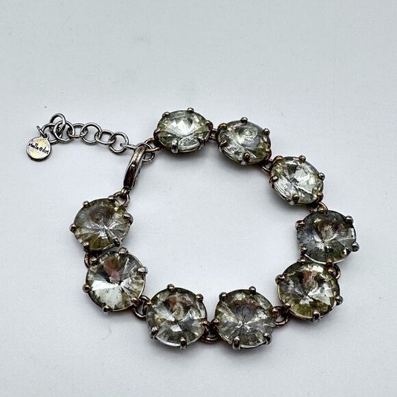 Stella & Dot Amelie Crystal Bracelet Chain rocker chic sophisticated  silver - Picture 2 of 5